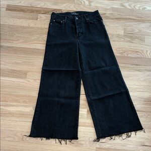 High rise wide leg black jeans